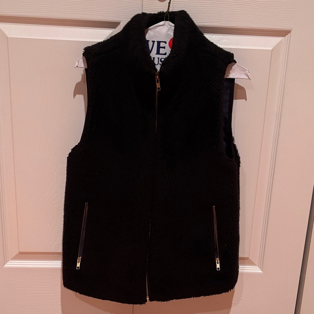 J. Crew Black Fleece Vest
